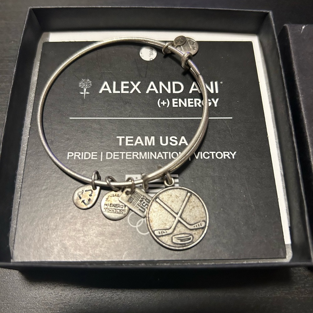Silver Alex & Ani Team USA Hockey bracelet